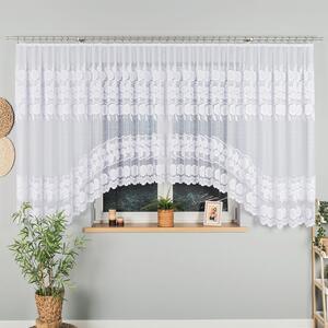 Dekorační krátká vzorovaná záclona na žabky OKSANA 160 bílá 600x160 cm MyBestHome