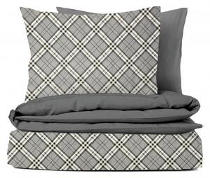 Ervi Bavlněné povlečení oboustranné - Grey Tartan/šedé
