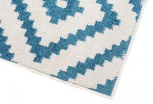 TAPISO Kusový koberec MAROKO - modrý/bílý - obrazce 1 Rozměr koberce: 60x100 cm
