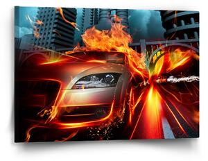 Sablio Obraz Auto v plamenech - 60x40 cm