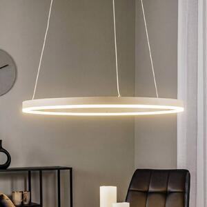 Arcchio Závěsné světlo Albiona, béžové, 1 kruh, Ø 60 cm, stmívatelný, Krémová / jantar, Kuchyň, kov, Moderní