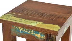 Stolička z antik teakového dřeva, "GOA" styl, 25x25x30cm (3K)