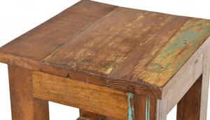 Stolička z antik teakového dřeva, "GOA" styl, 25x25x30cm (3D)