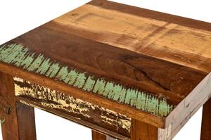 Stolička z antik teakového dřeva, "GOA" styl, 30x30x45cm (4R)
