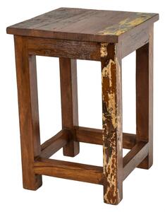 Stolička z antik teakového dřeva, "GOA" styl, 30x30x45cm (4N)