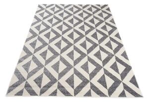 TAPISO Kusový koberec MAROKO - šedý/bílý - trojhránky 1 Rozměr koberce: 120x170 cm