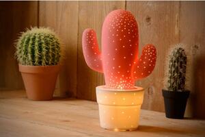 LUCIDE CACTUS Table Lamp Ceramic E14 H30.5 D20cm Pink, stolní lampa
