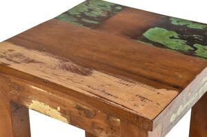 Stolička z antik teakového dřeva, "GOA" styl, 30x30x45cm (4X)