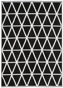 TAPISO Kusový koberec BALI - černý/bílý - trojúhelníky 1 Rozměr koberce: 80x150 cm