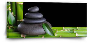 Sablio Obraz Bambus a kameny - 110x50 cm