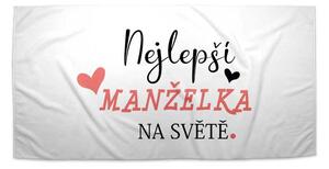 Sablio Ručník Nejlepší manželka na světě - 30x50 cm