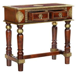 Konzolový stolek z palisandrového dřeva a kováním, 2 šuplíky, 90x40x85cm