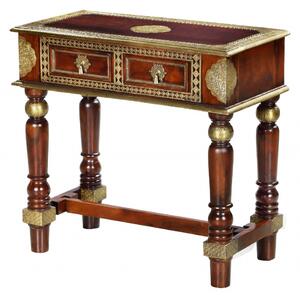 Konzolový stolek z palisandrového dřeva a kováním, 2 šuplíky, 90x40x85cm