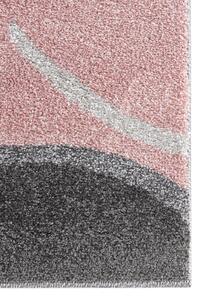 TAPISO Kusový koberec SUPER VERSO - šedý/růžový - čtverce 2 Rozměr koberce: 80x150 cm