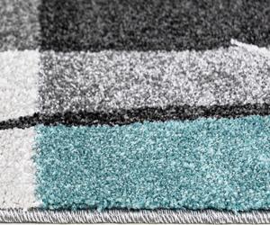 TAPISO Kusový koberec SUPER VERSO - šedý/modrý - čtverce 2 Rozměr koberce: 80x150 cm
