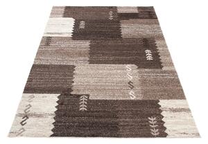 TAPISO Kusový koberec SUPER VERSO - hnědý - čtverce 1 Rozměr koberce: 140x190 cm