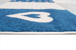 TAPISO Dětský koberec LAZUR - modrý - hvězdičky 7 Rozměr koberce: 80x150 cm