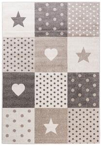TAPISO Dětský koberec FIESTA - béžový - hvězdičky 5 Rozměr koberce: 80x150 cm