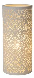 LUCIDE KANT Table Lamp Ceramic E14 H28 D12cm White, stolní lampa