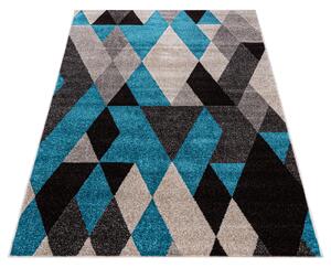 TAPISO Moderní koberec FIESTA - černý/modrý - trojúhelníčky 1 Rozměr koberce: 80x150 cm