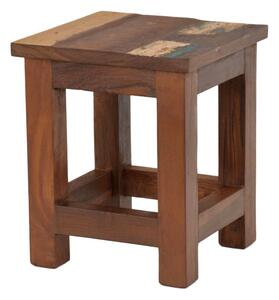 Stolička z antik teakového dřeva, "GOA" styl, 25x25x30cm (3P)