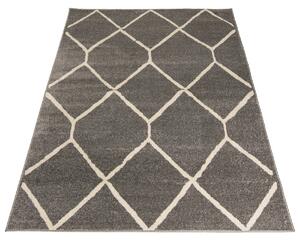 TAPISO Moderní koberec SPRING - tmavě šedý - mřížka 1 Rozměr koberce: 120x170 cm
