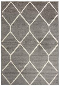 TAPISO Moderní koberec SPRING - tmavě šedý - mřížka 1 Rozměr koberce: 120x170 cm