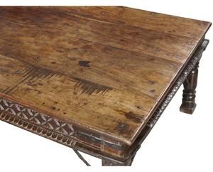 Konferenční stůl z teakového dřeva, ruční řezby, 182x104x60cm