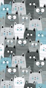 VOPI Dětský koberec KIDDO - modrý - kočičky 1 Rozměr koberce: 120x170 cm