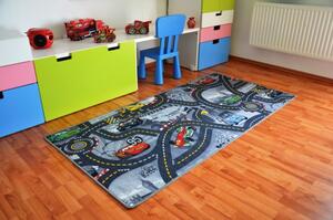 VOPI Dětský koberec The World od Cars 97 šedý ROZMĚR: 140x200