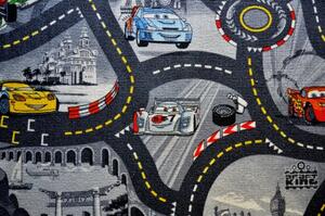 VOPI Dětský koberec The World od Cars 97 šedý Varianta: 200 x 200 cm