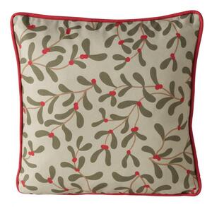 Boltze Home Collections Polštář Mistletoe zelený s motivem jmelí