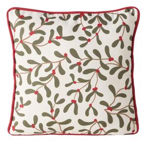 Boltze Home Collections Polštář Mistletoe bílý s motivem jmelí