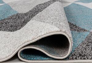 TAPISO Moderní koberec ELEFANTA - šedý/tyrkysový - kostky 1 Rozměr koberce: 80x150 cm