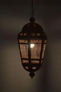 Kovová lampa v orientálním stylu, rez, 25x25x53cm (6B)