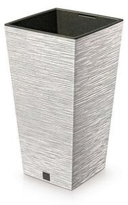 Květináč FURU SQUARE ECO WOOD s vkladem 24 cm, bílá ECO, S