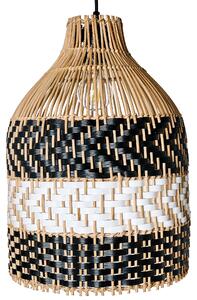 Závěsná lampa TURABO Ratan Černá/Bílá