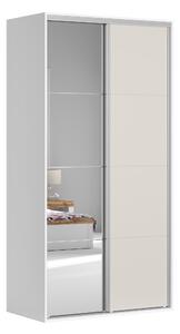 Šatní skříň BRW Flex 246 (bílá + kašmír) (se zrcadlem)