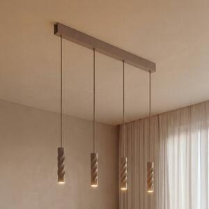 OSRAM Závěsné světlo Decor Twirl, béžová, délka 86 cm, se 4 žárovkami, stmívatelný, Krémová / jantar, Obývací pokoj / jídelna, kov, Moderní