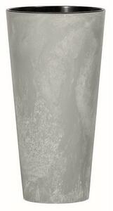 Květináč TUBUS SLIM BETON EFFECT s vkladem 30 cm, šedá, 30 cm