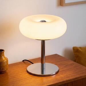 OSRAM LED stolní lampa Decor Lunea, bílá/chrom, Ø 30 cm, stmívatelné, stmívatelný, Bílá / opál, Obývací pokoj / jídelna, kov, Moderní