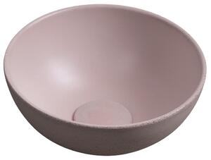 Sapho Sapho, MINOR betonové umyvadlo na desku, průměr 26cm, růžová mat, MR26021