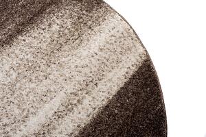 TAPISO Moderní kulatý koberec SARI - hnědý - abstrakt 1 Průměr koberce: 100 cm