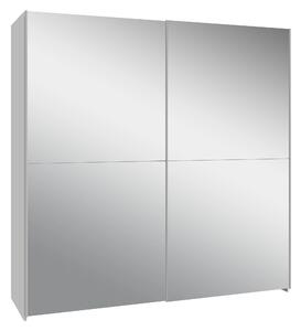 Šatní skříň s posuvnými dveřmi KEBAN 190 cm se zrcadlem, bílá