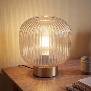 OSRAM Stolní lampa Decor Groovie, jantarová, výška 22 cm, sklo, E27, Krémová / jantar, Obývací pokoj / jídelna, Sklo, Vintage
