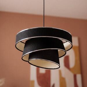OSRAM Závěsné světlo Decor Glittey, tmavě šedé, Ø 40 cm, textil, stmívatelný, Hliník / šedá / zinek, Obývací pokoj / jídelna, Textil / tkanina / hedvábí, Moderní