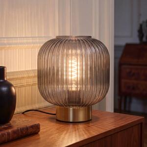 OSRAM Stolní lampa Decor Groovie, šedá, výška 22 cm, sklo, E27, Hliník / šedá / zinek, Obývací pokoj / jídelna, Sklo, Vintage