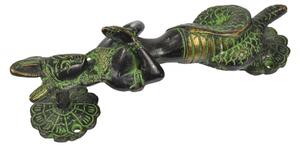 Dveřní madlo Naga Kanya, zelená patina, mosaz, 19cm