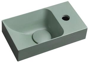 Sapho Sapho, PICCOLINO betonové umyvadlo 30,8x17cm, baterie vpravo, zelená mat, PK30523