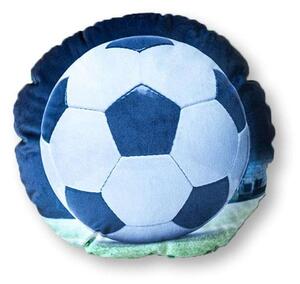 Tvarovaný mikroplyšový polštářek Fotbalový míč Polyester, průměr 33 cm